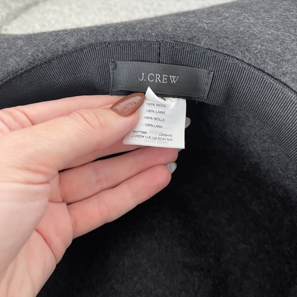 [J. Crew] Packable Black 100% Wool Felt Floppy Hat - Picture 4 of 4